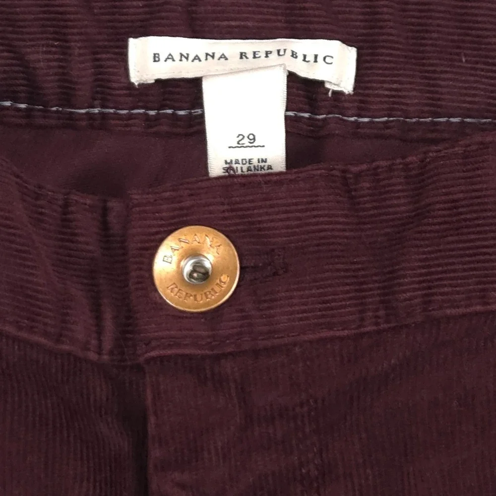 Banana Republic Womens Size 29 / 8 Burgundy Corduroy Pants Academia Preppy